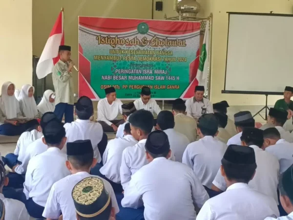 Kawal Pemilu Aman dan Damai, Santri dan Ustadz MTs PP.Perguruan Islam Ganra Gelar Istighosah